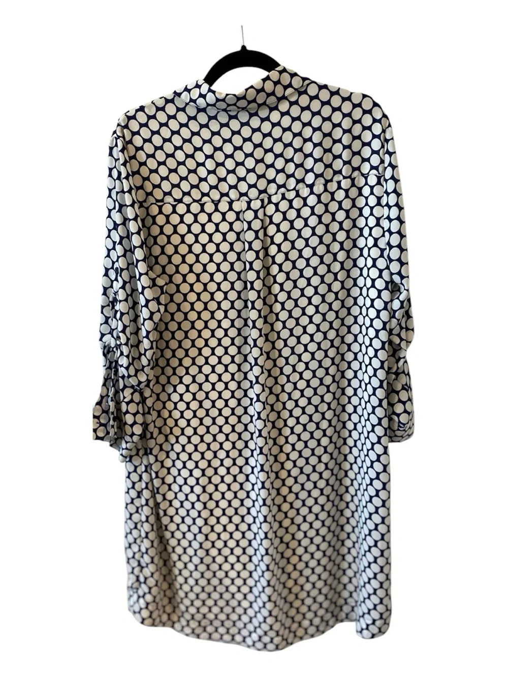 Express Collar Dress Blue Polkadot - Picture 3 of 3